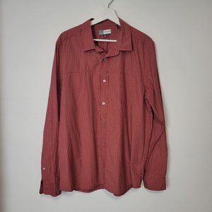 Toad & Co Debug Insect Shield Quick-Dry Orange Button-Up Orange Plaid Sh…